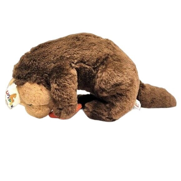 Unipak Realistic Otter Plush Brown 15" Sparkly Orange Sea Star 2014 Hang Tag - Picture 3 of 11